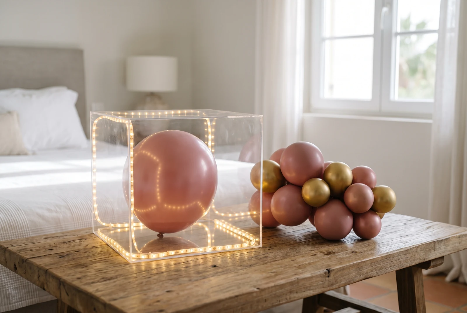 Imagen ilustrativa: decoración de quinceañera con globos